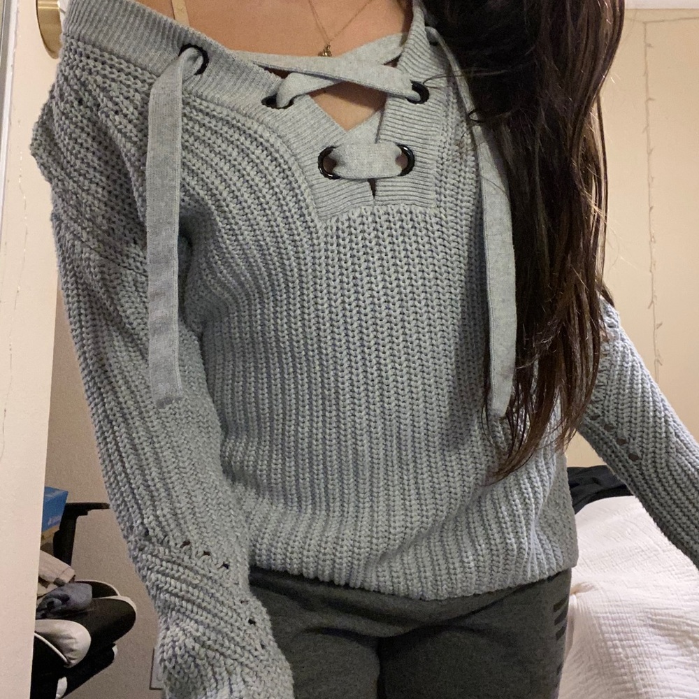Grey knit sweater